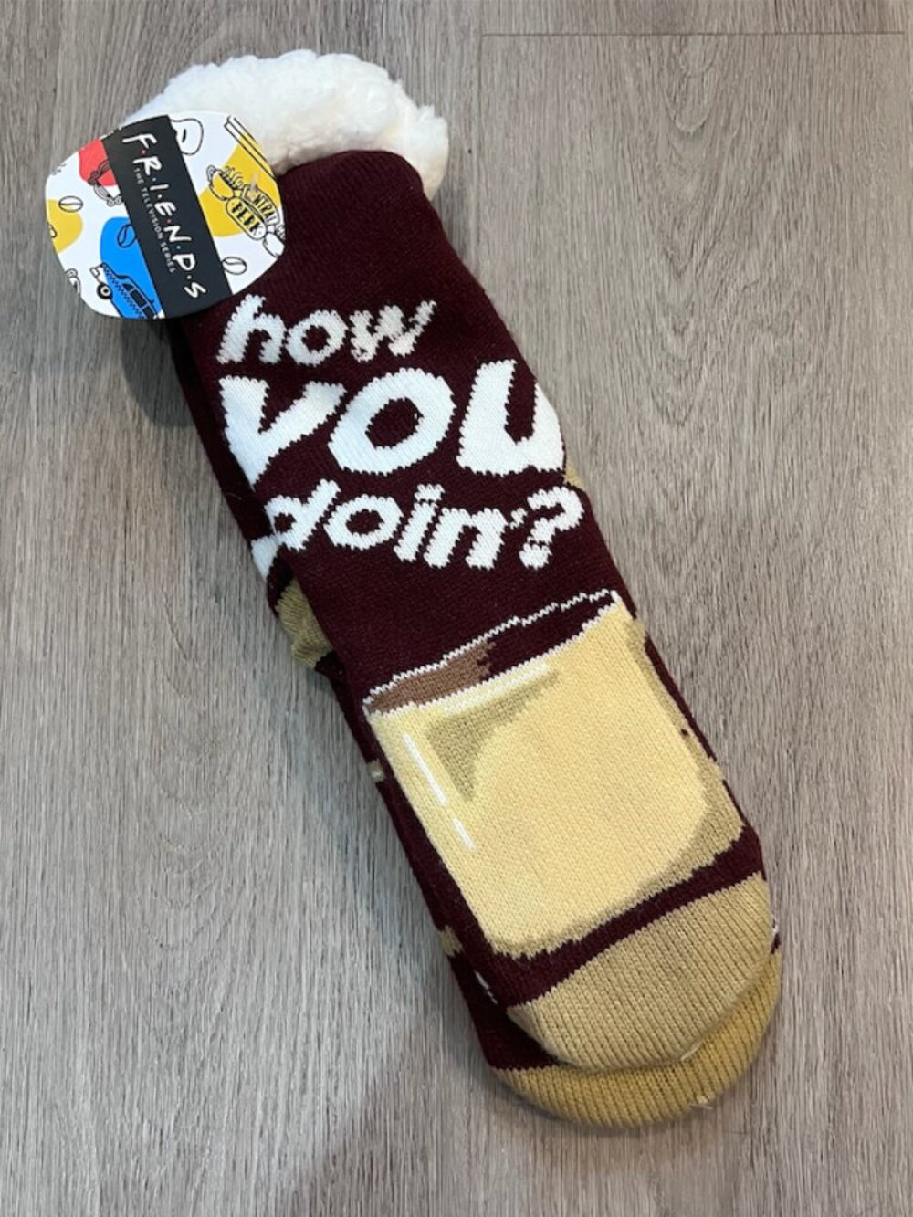 Friends Central Park Sherpa Lined Slipper Socks One Size NWT